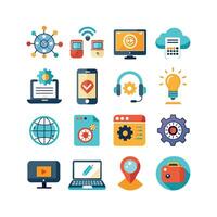 Technology Icon Set Illustration for Documents, Websites and Mobile Applications vector