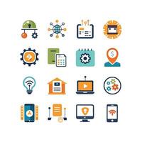 Technology Icon Set Illustration for Documents, Websites and Mobile Applications vector