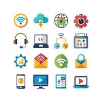 Technology Icon Set Illustration for Documents, Websites and Mobile Applications vector