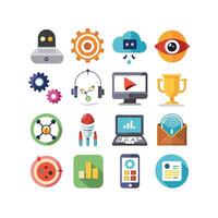Technology Icon Set Illustration for Documents, Websites and Mobile Applications vector