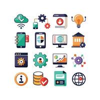Technology Icon Set Illustration for Documents, Websites and Mobile Applications vector