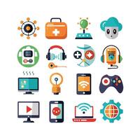 Technology Icon Set Illustration for Documents, Websites and Mobile Applications vector
