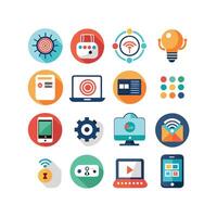 Technology Icon Set Illustration for Documents, Websites and Mobile Applications vector