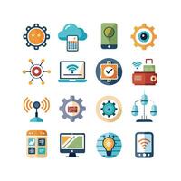 Technology Icon Set Illustration for Documents, Websites and Mobile Applications vector