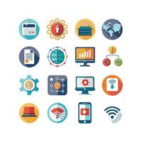 Technology Icon Set Illustration for Documents, Websites and Mobile Applications vector