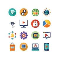 Technology Icon Set Illustration for Documents, Websites and Mobile Applications vector
