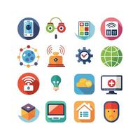 Technology Icon Set Illustration for Documents, Websites and Mobile Applications vector