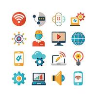 Technology Icon Set Illustration for Documents, Websites and Mobile Applications vector