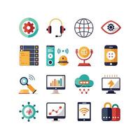 Technology Icon Set Illustration for Documents, Websites and Mobile Applications vector
