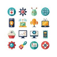 Technology Icon Set Illustration for Documents, Websites and Mobile Applications vector