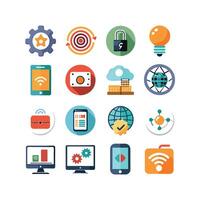 Technology Icon Set Illustration for Documents, Websites and Mobile Applications vector