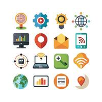 Technology Icon Set Illustration for Documents, Websites and Mobile Applications vector