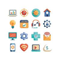 Technology Icon Set Illustration for Documents, Websites and Mobile Applications vector