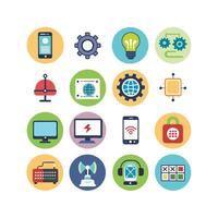 Technology Icon Set Illustration for Documents, Websites and Mobile Applications vector