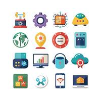 Technology Icon Set Illustration for Documents, Websites and Mobile Applications vector