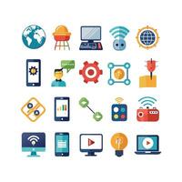 Technology Icon Set Illustration for Documents, Websites and Mobile Applications vector
