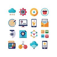 Technology Icon Set Illustration for Documents, Websites and Mobile Applications vector