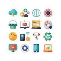 Technology Icon Set Illustration for Documents, Websites and Mobile Applications vector