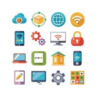 Technology Icon Set Illustration for Documents, Websites and Mobile Applications vector