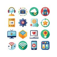 Technology Icon Set Illustration for Documents, Websites and Mobile Applications vector