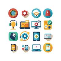 Technology Icon Set Illustration for Documents, Websites and Mobile Applications vector