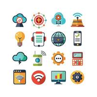 Technology Icon Set Illustration for Documents, Websites and Mobile Applications vector