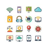 Technology Icon Set Illustration for Documents, Websites and Mobile Applications vector