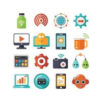 Technology Icon Set Illustration for Documents, Websites and Mobile Applications vector