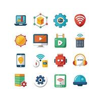 Technology Icon Set Illustration for Documents, Websites and Mobile Applications vector