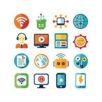 Technology Icon Set Illustration for Documents, Websites and Mobile Applications vector