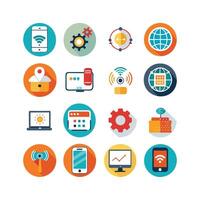 Technology Icon Set Illustration for Documents, Websites and Mobile Applications vector