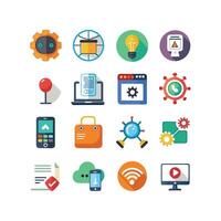 Technology Icon Set Illustration for Documents, Websites and Mobile Applications vector