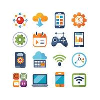 Technology Icon Set Illustration for Documents, Websites and Mobile Applications vector