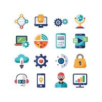 Technology Icon Set Illustration for Documents, Websites and Mobile Applications vector