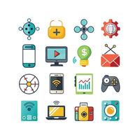 Technology Icon Set Illustration for Documents, Websites and Mobile Applications vector