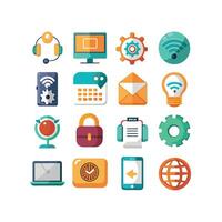 Technology Icon Set Illustration for Documents, Websites and Mobile Applications vector