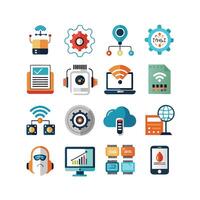 Technology Icon Set Illustration for Documents, Websites and Mobile Applications vector