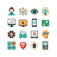 Technology Icon Set Illustration for Documents, Websites and Mobile Applications vector
