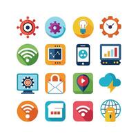 Technology Icon Set Illustration for Documents, Websites and Mobile Applications vector