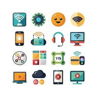 Technology Icon Set Illustration for Documents, Websites and Mobile Applications vector