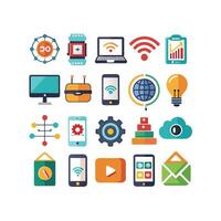 Technology Icon Set Illustration for Documents, Websites and Mobile Applications vector