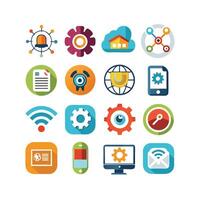 Technology Icon Set Illustration for Documents, Websites and Mobile Applications vector