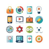 Technology Icon Set Illustration for Documents, Websites and Mobile Applications vector