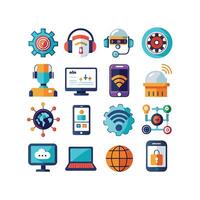 Technology Icon Set Illustration for Documents, Websites and Mobile Applications vector