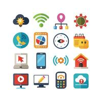 Technology Icon Set Illustration for Documents, Websites and Mobile Applications vector