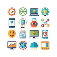 Technology Icon Set Illustration for Documents, Websites and Mobile Applications vector
