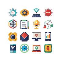 Technology Icon Set Illustration for Documents, Websites and Mobile Applications vector