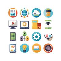 Technology Icon Set Illustration for Documents, Websites and Mobile Applications vector