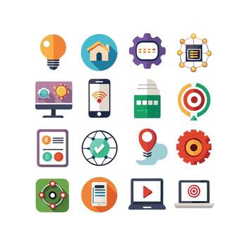 tecnología icono conjunto ilustración para documentos, sitios web y móvil aplicaciones vector