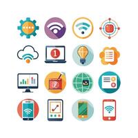 Technology Icon Set Illustration for Documents, Websites and Mobile Applications vector